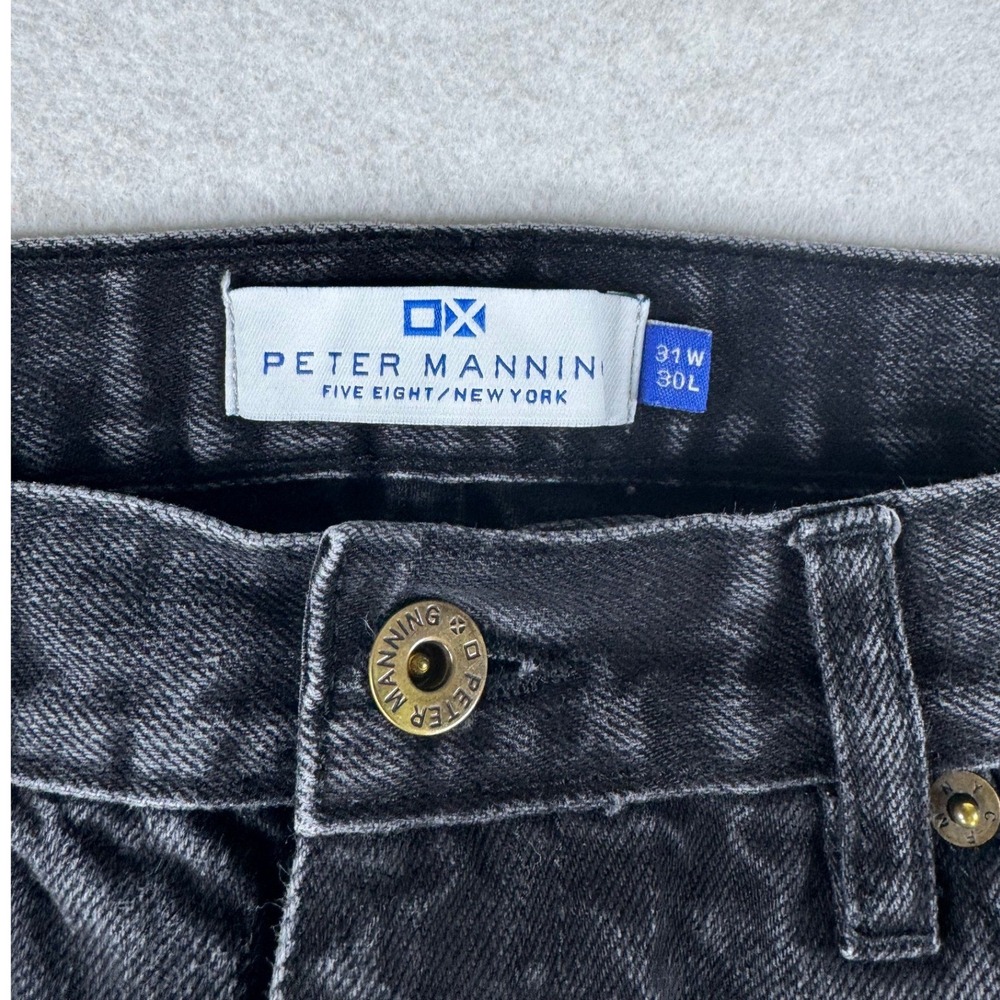 Peter Manning NYC‎ Mens Black Straight Leg Denim Jeans 31W 30L - Picture 2 of 8